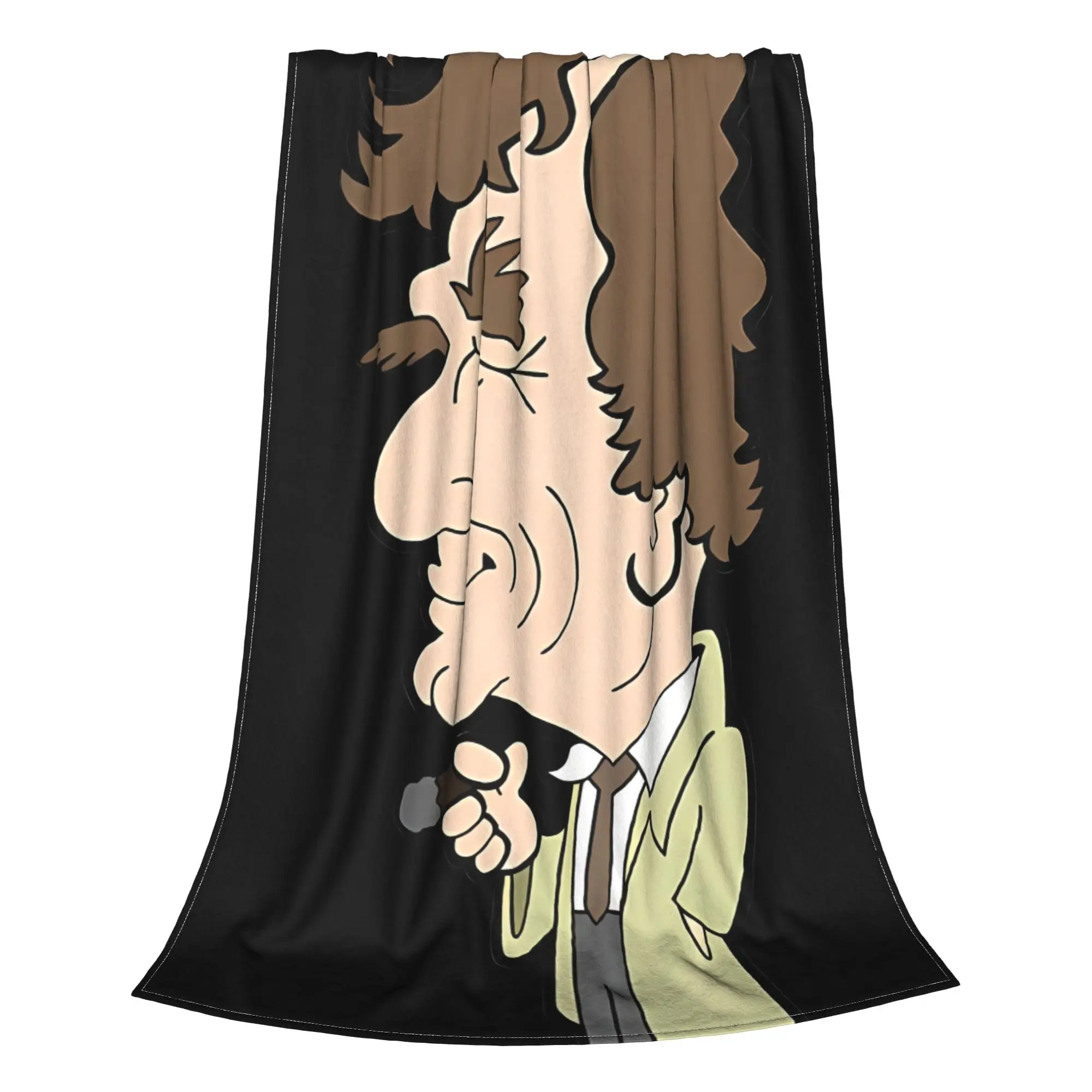 1PC Vintage Detective Cartoon  Columbo Home Room Decorations Winter Blankets For Adults Bedding Home Interior Sofa Knee