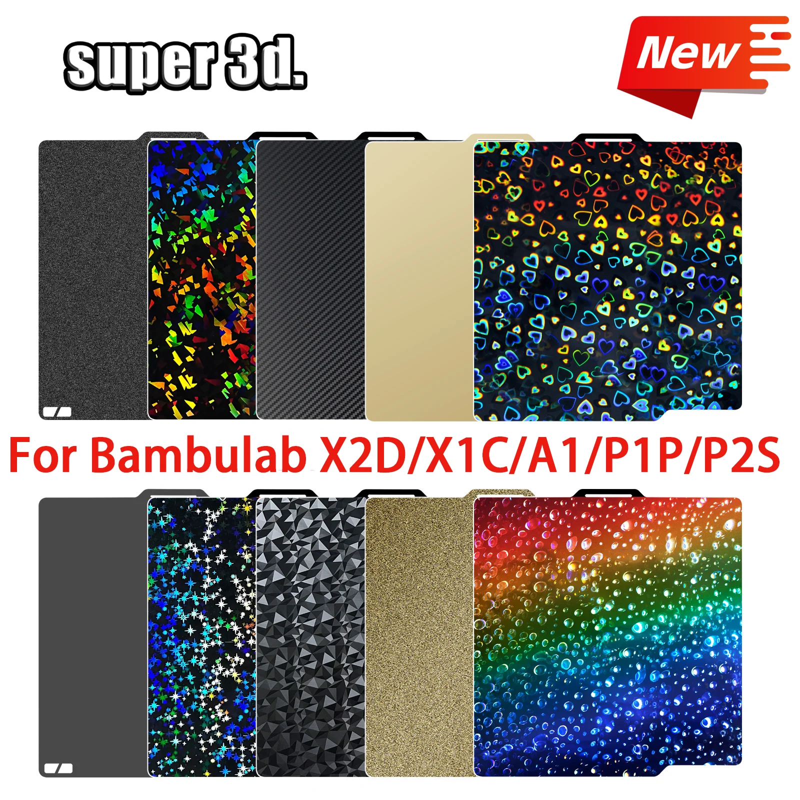 

X2D For Bambulab Build Plate 257x257 Spring Steel Sheet Bambu Lab A1 build Plate P2S X1C P1S build plate 3d Printer Bamboo Lab