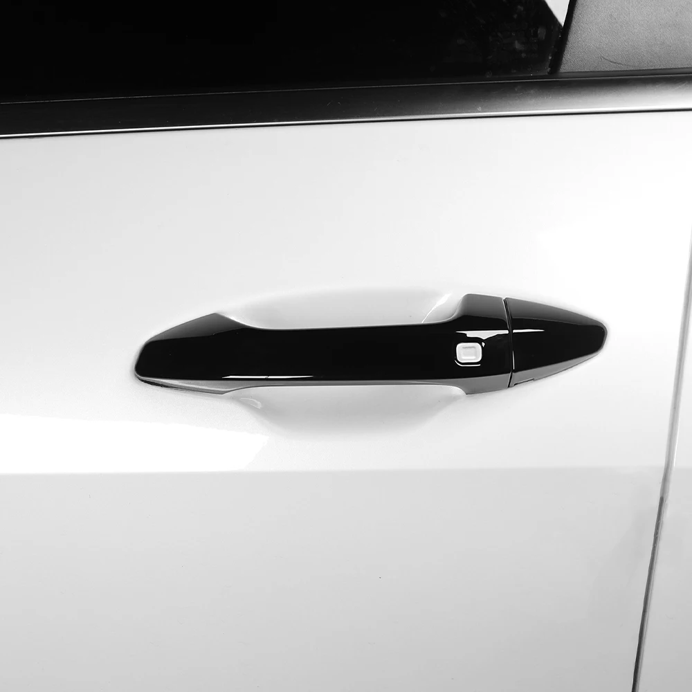 For Tuning Kia Sportage NQ5 2023-2026 LHD Tuning Button Style Touch Style Exterior Door Handle Cover Carbon Fiber Black Trim