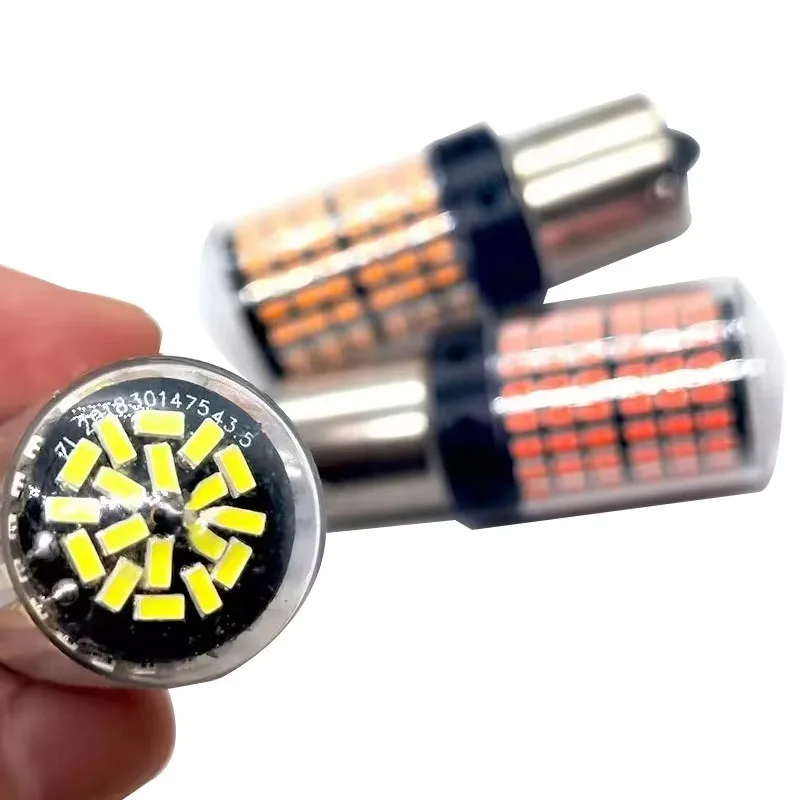 BA15S 1156 BAU15S PY21W T20 7443 W21/5W P21/5W BAY15D 1157 3157 P27/7W LED عكس أضواء الفرامل LED مصباح إشارة أضواء السيارة 5 قطعة