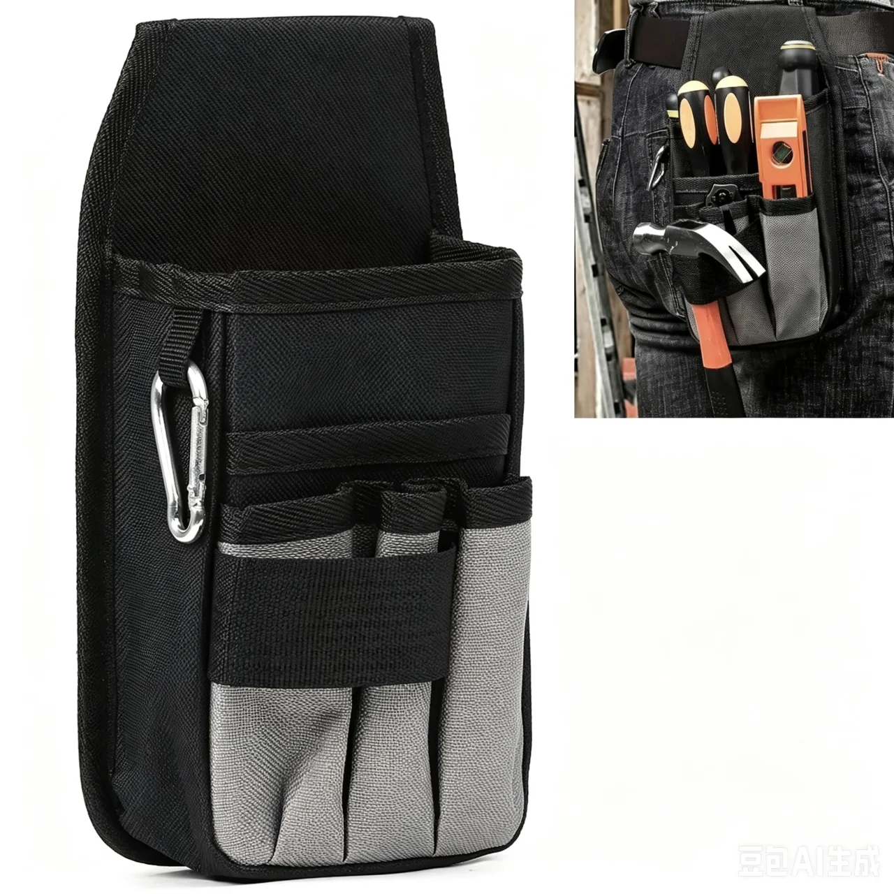 Pocket Tool Pouch Small Tool Pouch with Belt Clip Electrician Tool Pouch for Screwdriver/Hammer