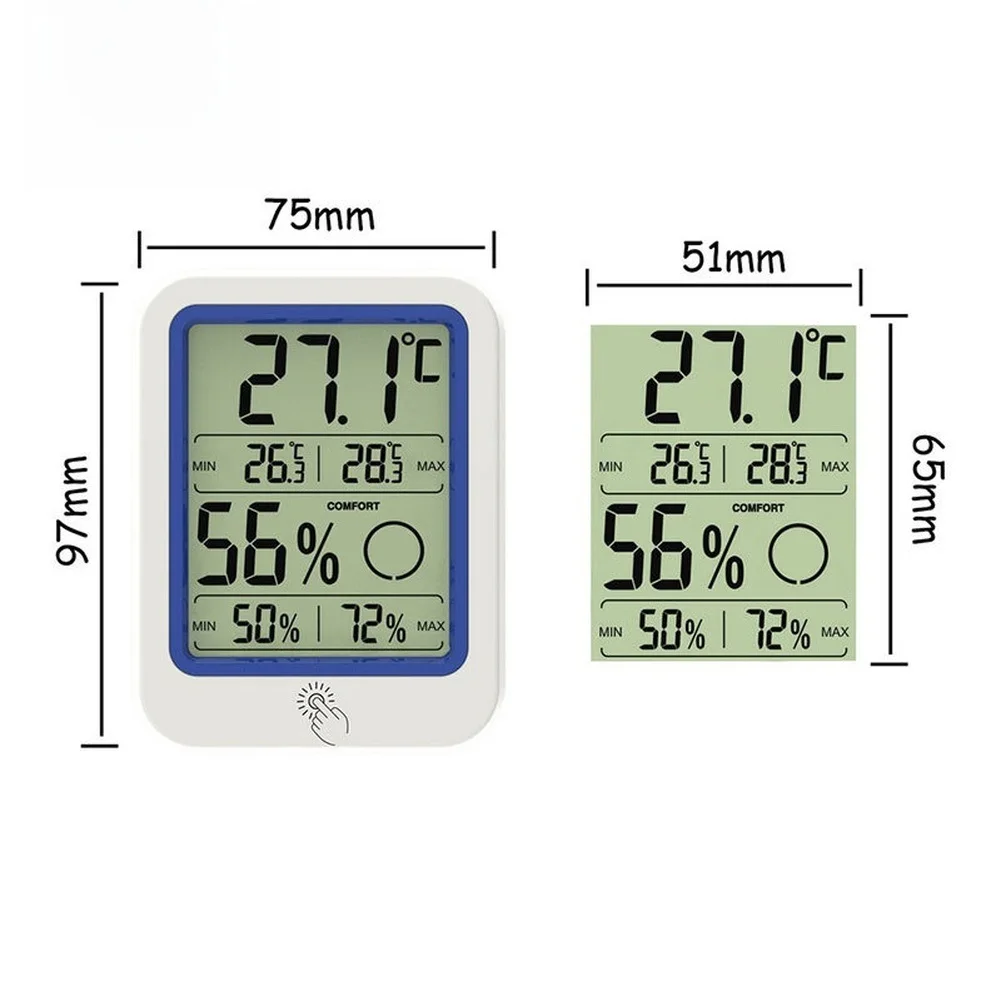 Digital Hygrometer Thermometer with for Dual Mounting Flexibility and Energy Efficient Battery Powered Design for Continuous Use