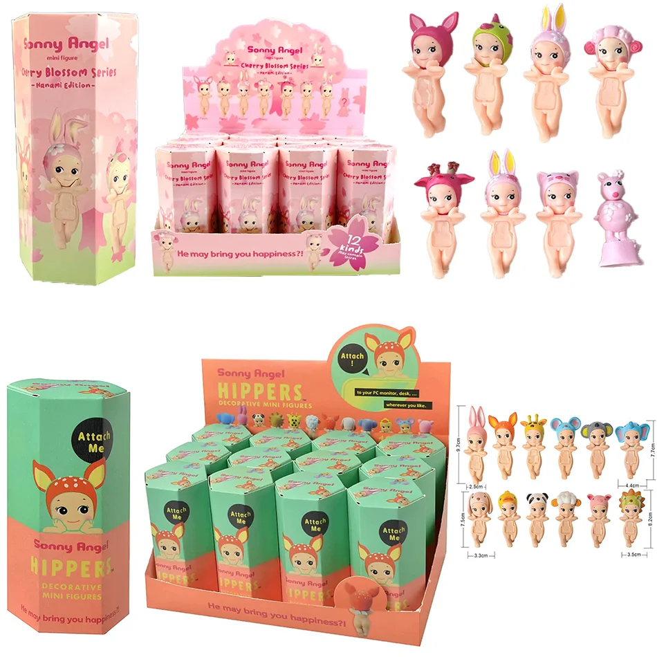 Caja ciega de la serie Sunny Angel animal y muñeca de la serie Cherry Blossom, adornos para teléfono móvil, coche de moda, juguete para regalo para niños