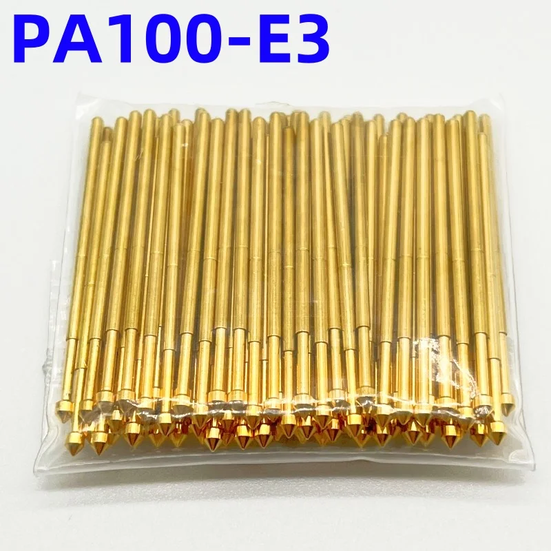 100PCS PA100-E3 Spring Test Probe PA100-E Test Pin P100-E P100-E3 Test Tool 33.35mm 1.36mm Needle Gold Tip Dia 1.80mm Pogo Pin