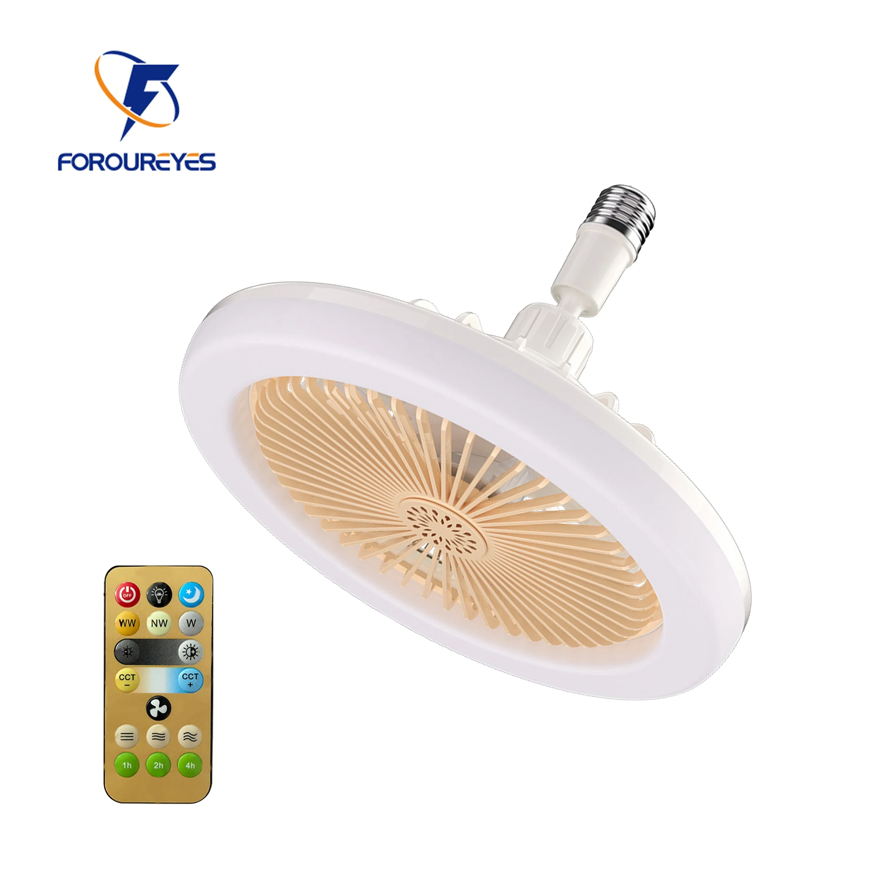 

Summer E27 Led Fan lamp 30W AC85-265V Remote Controller Dimmable Angle Adjustable Bulb Children's Room Bedroom Ceiling Lamp