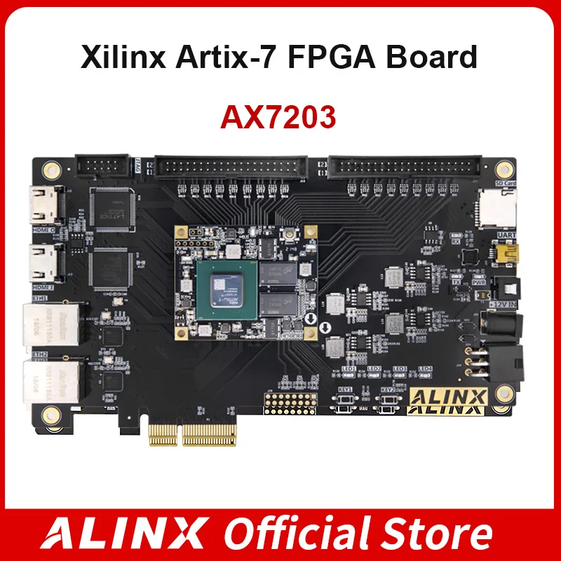 

ALINX AX7203 XILINX Artix-7 XC7A200T FPGA Development Board PCIe Accelerator Card Verilog Demos