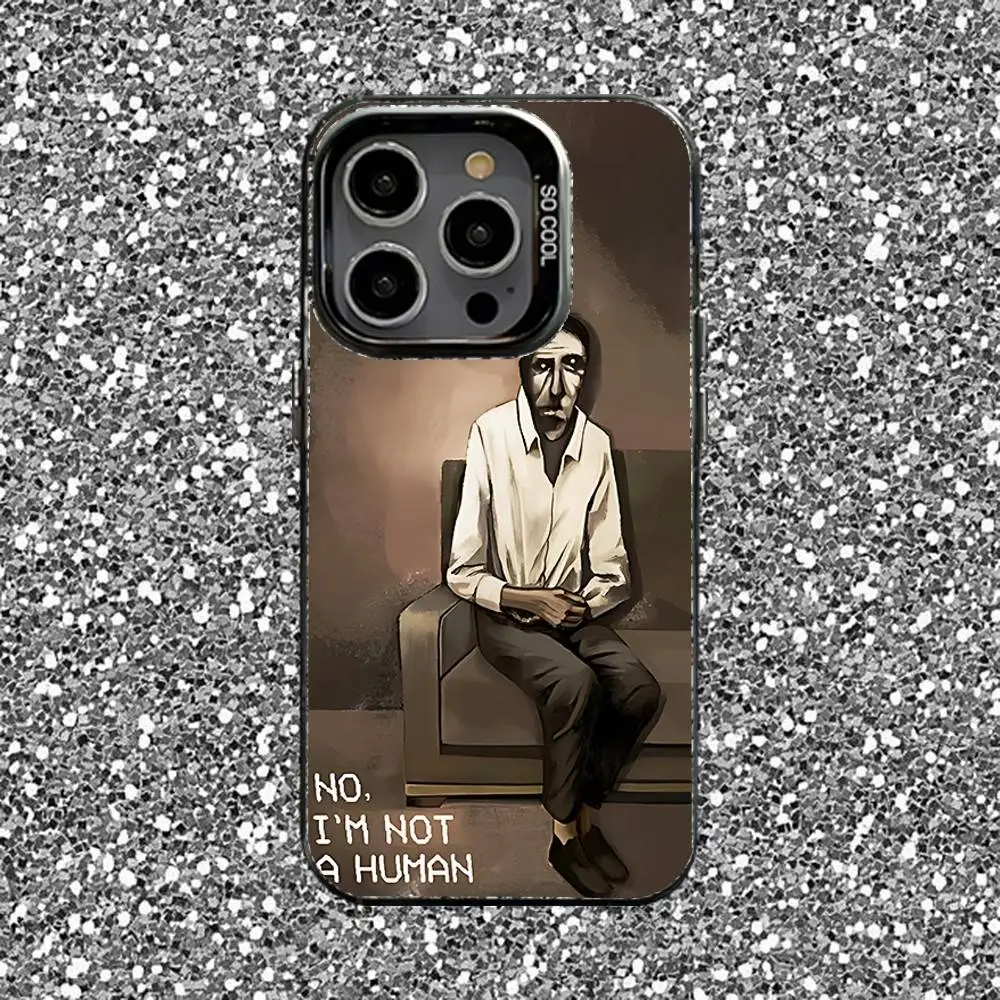 دخيل لا أنا لست حافظة هاتف بشري لهاتف آيفون 16,15,14,13,12,11,Pro,XS,Max,Plus,Mini,SE غطاء مقاوم للصدمات من الحلوى السوداء غير اللامعة