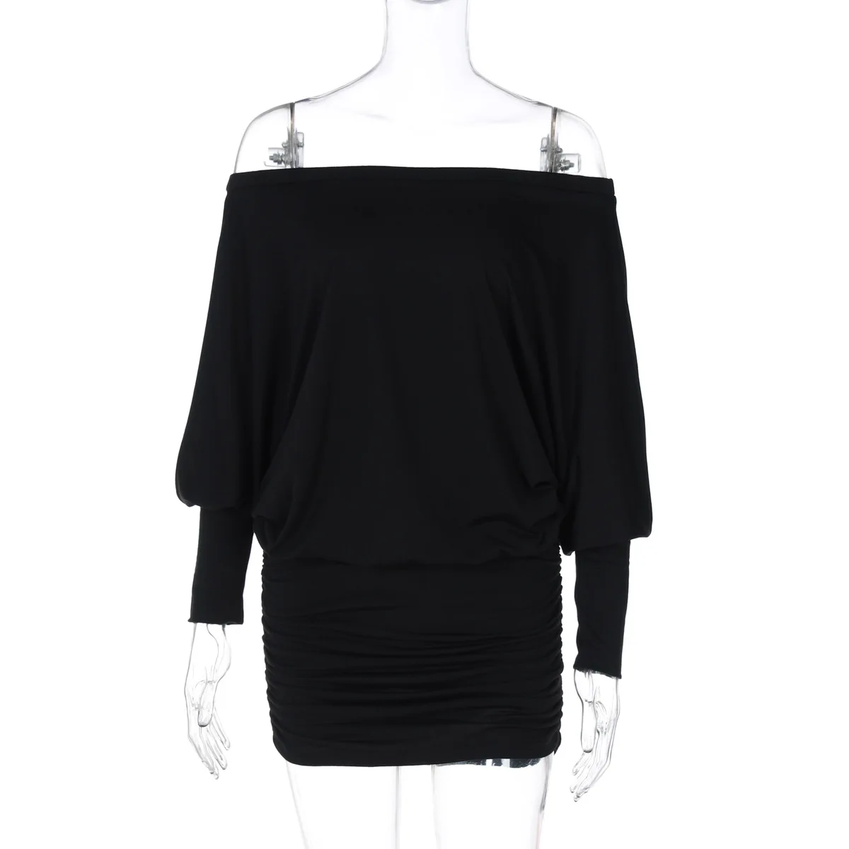 Sommer Mode Sexy Lange-ärmeln Kleid Frauen Silm Casual Mini Kleider Off Schulter Kurze Lose Hemd Coquette Süße Y2k kleidung