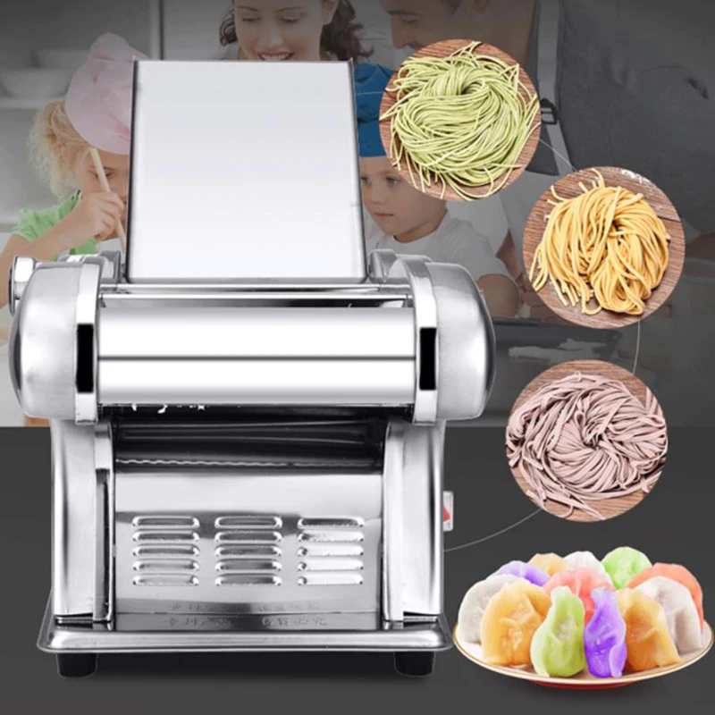 220V 1/2/3/4 Blade Electric Noodle Maker Stainless Steel Dough Sheeter Dough Roller Automatic Pasta Maker Machine 135W