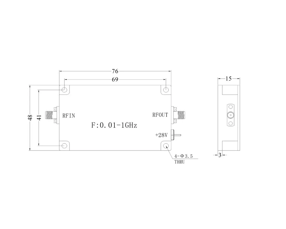 10-1000Mhz 16W RF POWER Amplifier Transmitter RF Signal Power AMP For Radio HF VHF UHF FM Drone 915Mhz 868Mhz LORA Helium Miner