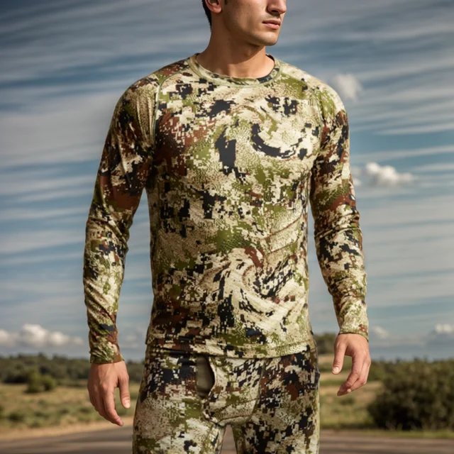 Męski jesienny sweter myśliwski z długim rękawem Antybakteryjny Szybkoschnący pot Camo Wędkarstwo T-shirt myśliwski