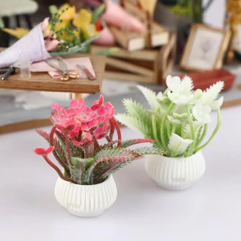 1/12 Simulazione di casa delle bambole Piante in vaso Modello Casa delle bambole Decorazione della casa Micro Paesaggio Piante Ornamenti Accessori per la casa delle bambole