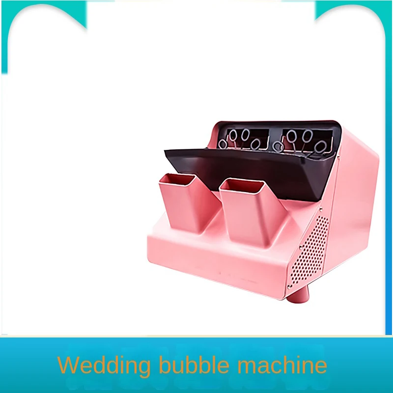 Stage Bubble Machine Wedding Double Wheel Bubble Machine Large Plastic Remote Control Lighting Bar Rust Proof Props Charging