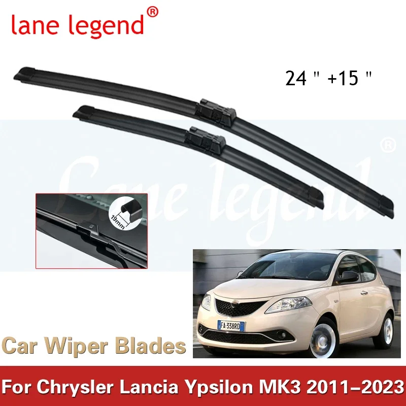 Lane Legend Wiper LHD Front Wiper Blades For Chrysler Lancia Ypsilon MK3 2011 - 2023 Windshield Windscreen Window 24''+15''