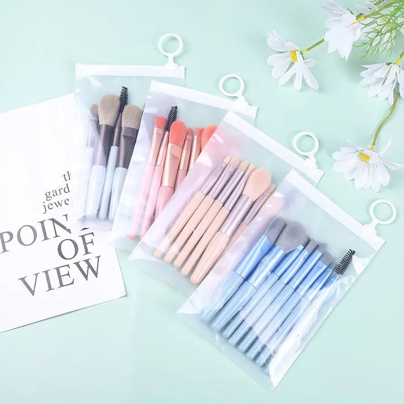 Portable 8 Pcs Makeup Case Brush Morandi Mini Makeup Tool Soft Hair 8 Pcs Macaron Makeup Brush Powder Blusher Brush