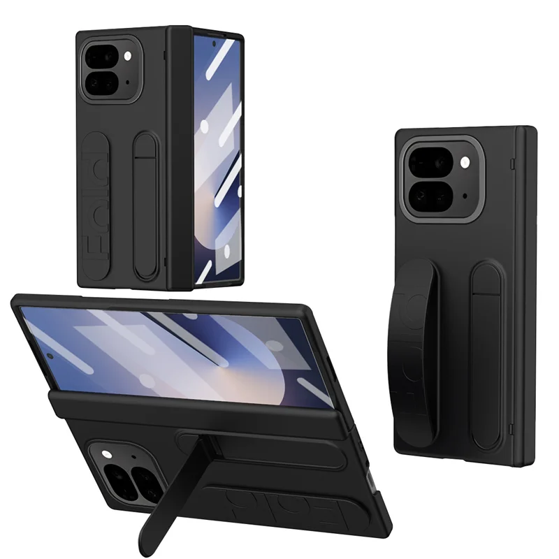 Etui na Google Pixel 9 11 Fold 10Pro Fold, przyjazne dla skóry, składane, z elastycznym paskiem na nadgarstek, folia ochronna na ekran ze szkła hartowanego, podstawka. — zdjęcie produktu 3