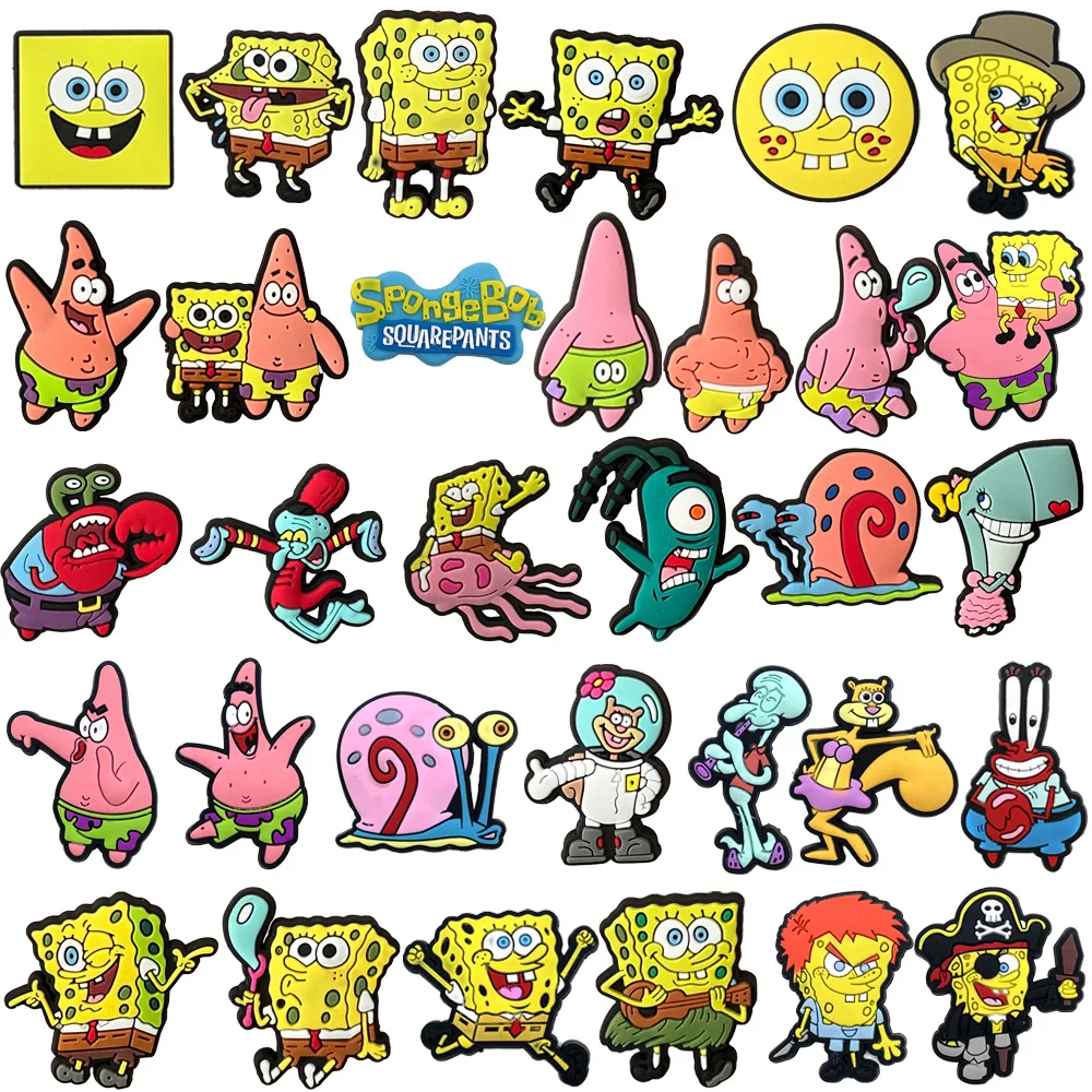 

Animated SpongeBob SquarePants Spot Delivery Star Octopus Brother Shoe Charms Accessories for Crocs Sandals DIY y2k fashion toys