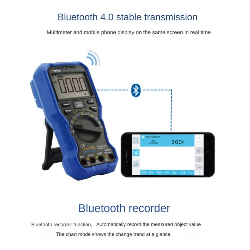 HITL OW18B Digitale multimeter Auto Range Bluetooth-versie Gegevensmultimeter Thermometer