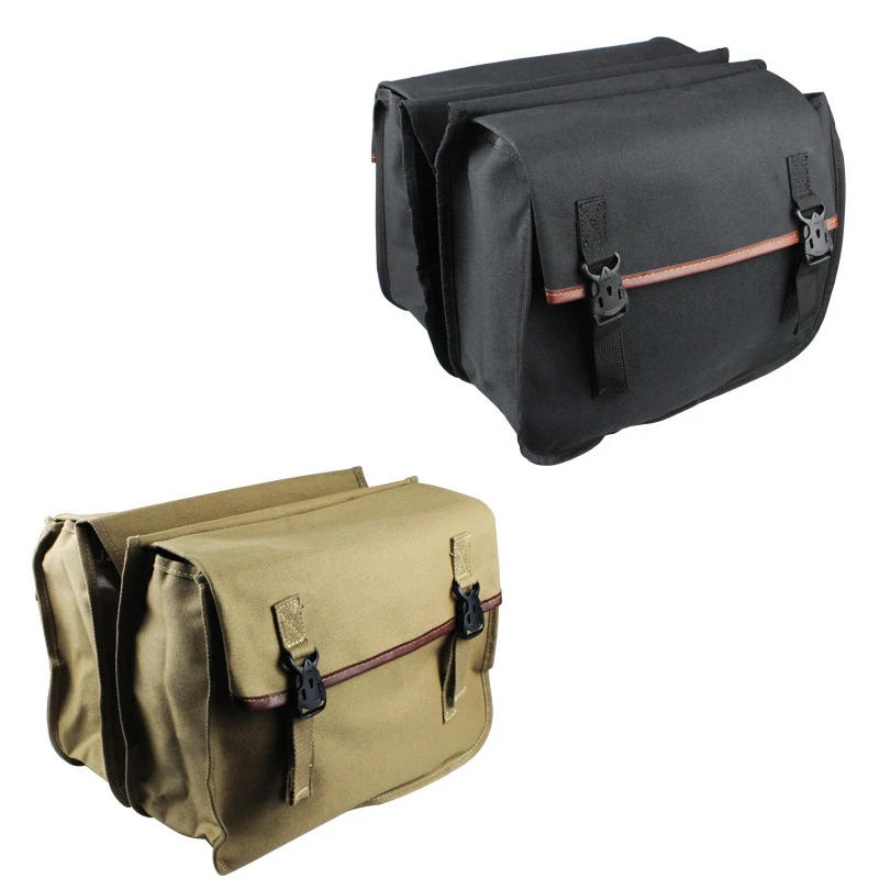 

Motorbike Large Capacity Saddle Bag Motorcycle Riding Travel Canvas Waterproof Panniers Box Side Tools Bag Pouch