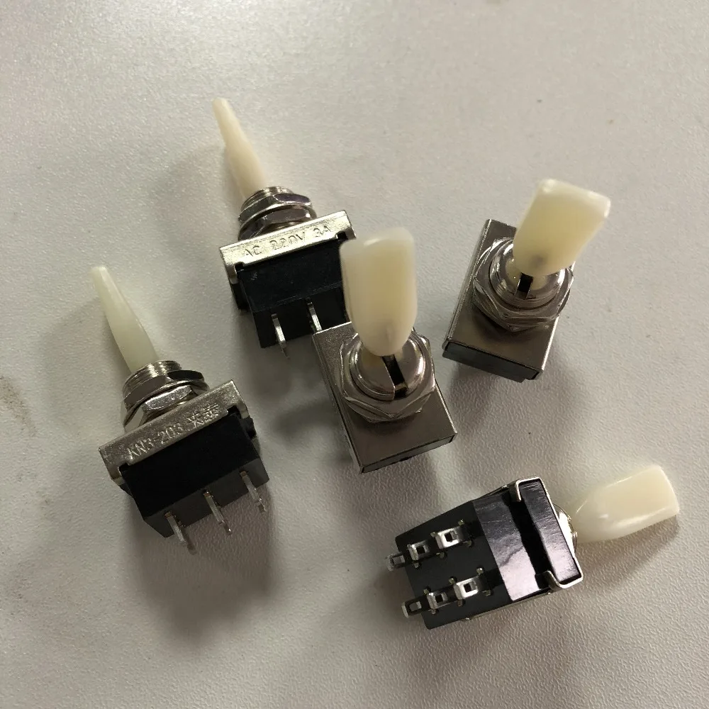 5 sztuk AC 220V 3A DPDT On/Off/On utrzymany Lcoked 3 Positon 6 Pin Mini przełączniki dźwigniowe KN3-203 — zdjęcie 6
