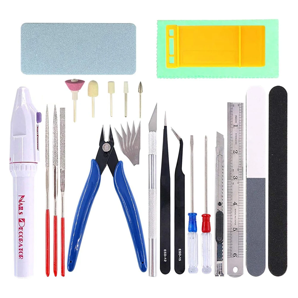 

33Pcs Professional Gundam Gunpla Tool Kit Basic Modeler Craft Tools Set for Hobby Model Building Assembly Repairing and Fixing