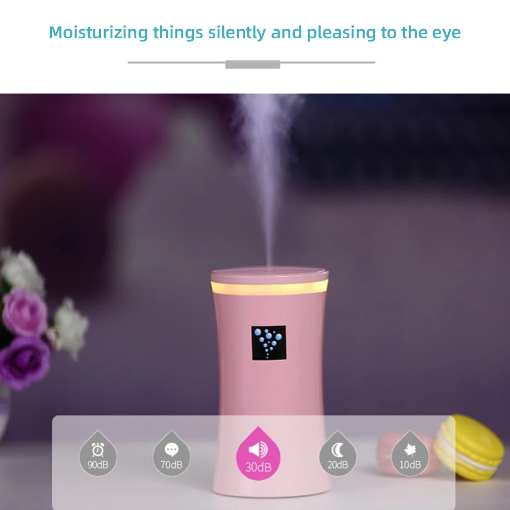 Mini USB Humidifier with LED Light  Portable Air Humidifier for Car, Office & Desk, Ultra-Quiet Personal Moisturizer, Perfect fo