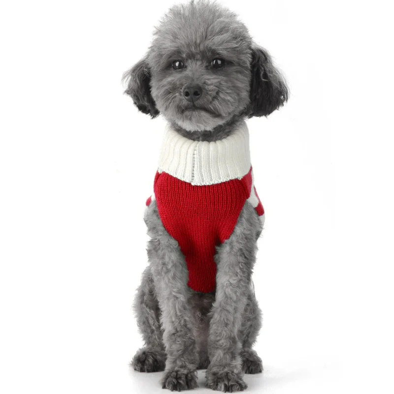 Pet Dog Sweater Fashion Dog Knitted Clothes Winter Puppy Pullovers Cute Soft Cat Sweater Christmas Pet Turtleneck Dog Costumes