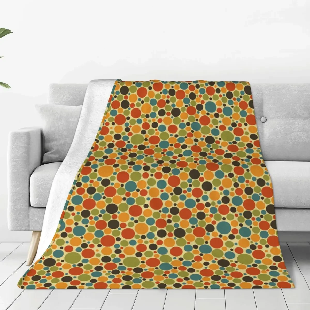 Polka Dot Blankets Flannel Spring Autumn Breathable Lightweight Thin Throw Blanket for Home Travel Rug Piece