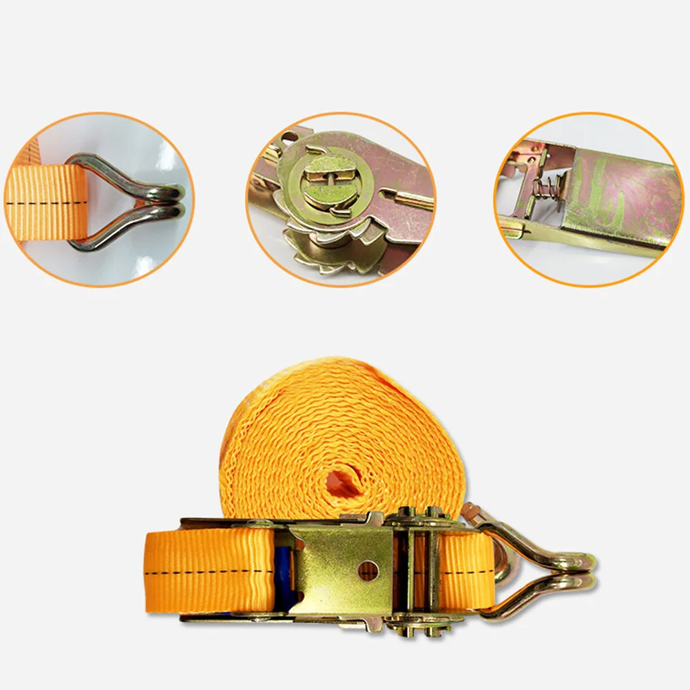 

2pcs Cargo Binding Belt With Hook Heavy Duty Luggage Binder For Truck Car Motorcycle Storage Waterproof Polyester Strap