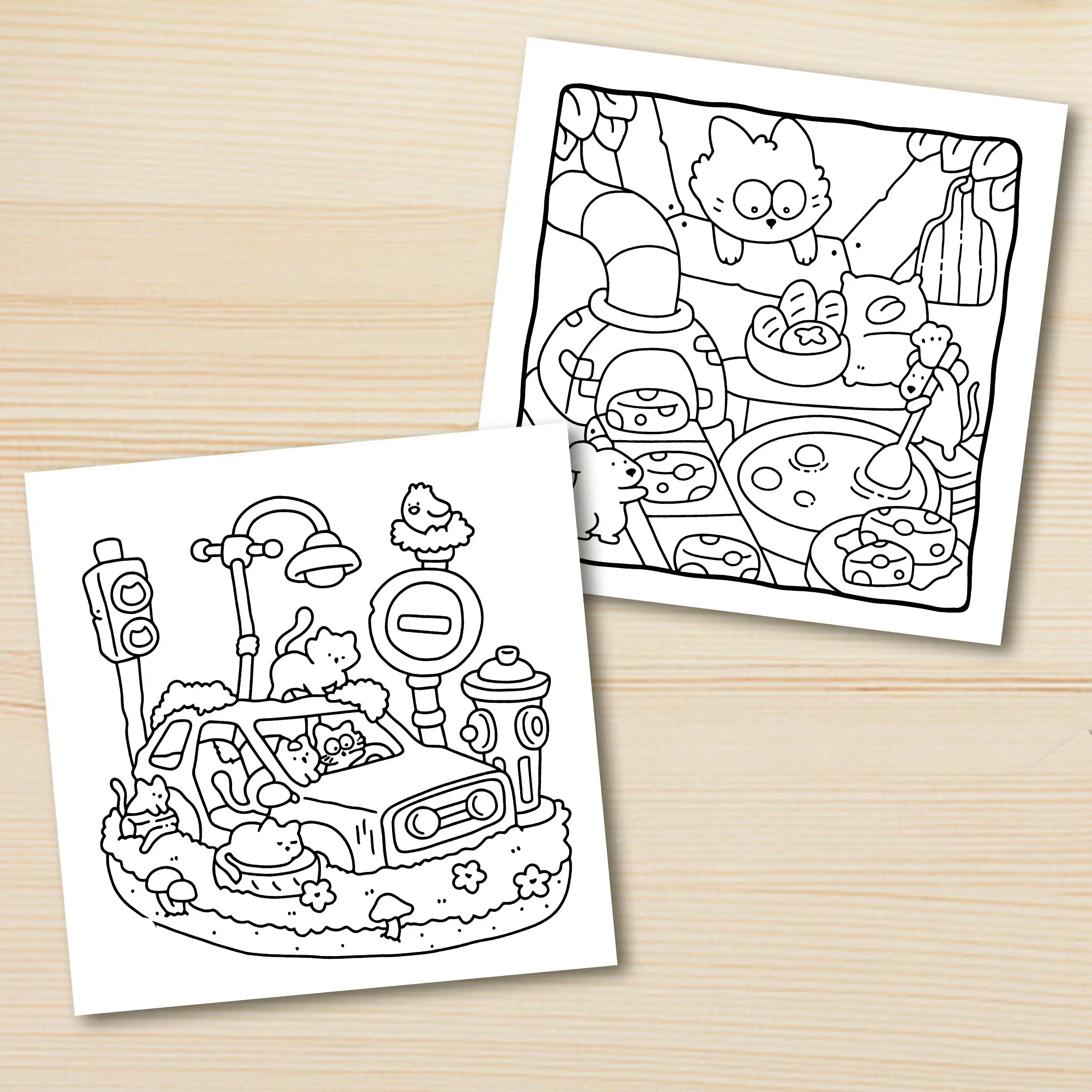 CAT LIFE Bold-easy Patterns Coloring Book for Adults Cute Drawing Book Perfect Gift for Party and Birthday