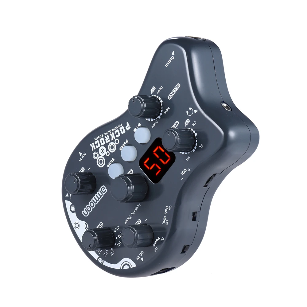 جيتار عصري محمول متعدد التأثيرات دواسة تأثير المعالج 15 أنواع تأثير 40 وظيفة ضبط إيقاعات الطبل مع محول Powe