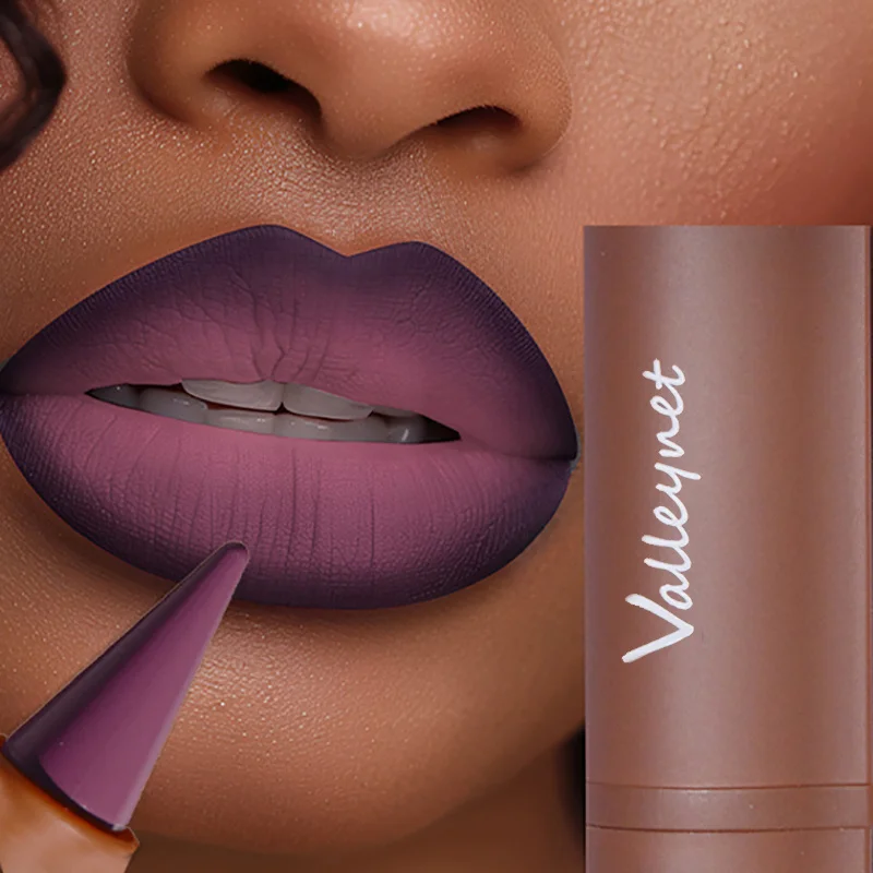 أحمر شفاه مخملي غير لامع وببطانة شفاه ، بطانة شفاه مزدوجة الاستخدام ، قلم أحمر شفاه مقاوم للماء ، يدوم طويلاً ، 2 في 1