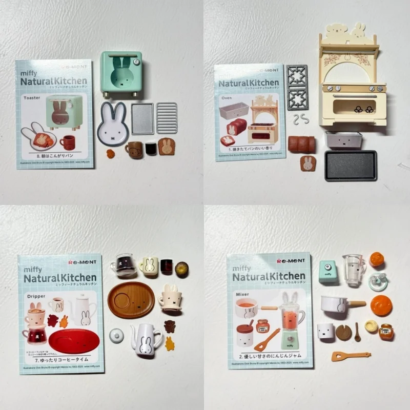 Genuíno re-ment miffy coelho natural cozinha cozinha em miniatura jogar casa caixa cega ornamento anime figura modelo brinquedos presentes