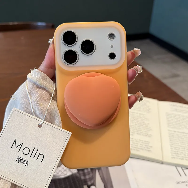 

Новый жидкий креативный магнитный держатель в форме сердца для iPhone и Samsung, совместимый с MagSafe, силиконовый держатель-подставка с креплением-гриптом