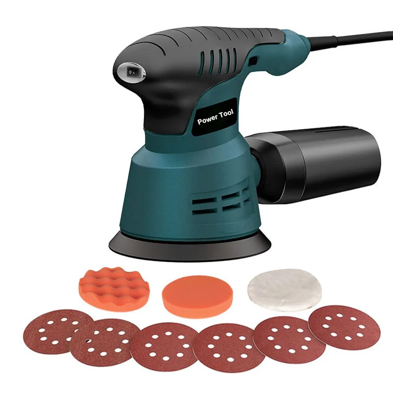 

300W Electric Sander Machine Random Orbital Polisher Variable Speed Sander with 125mm Sandpaper Woodworking Polishing Machine