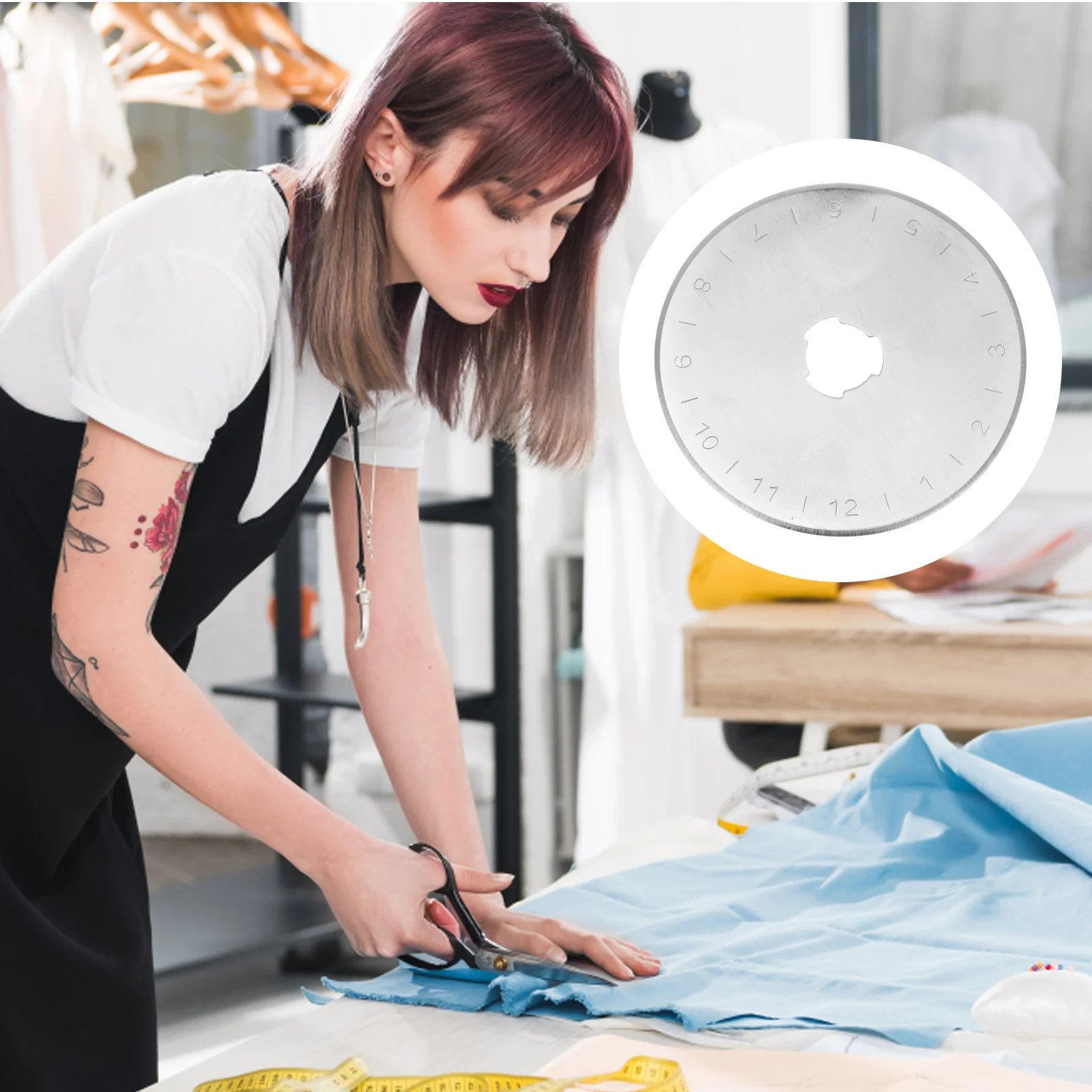 

10Pcs Circular Cutting Blades 45Mm Super Thin 0.3mm Rotary Cutter Blades for Sewing Crafting Multiple Layers Storage Case