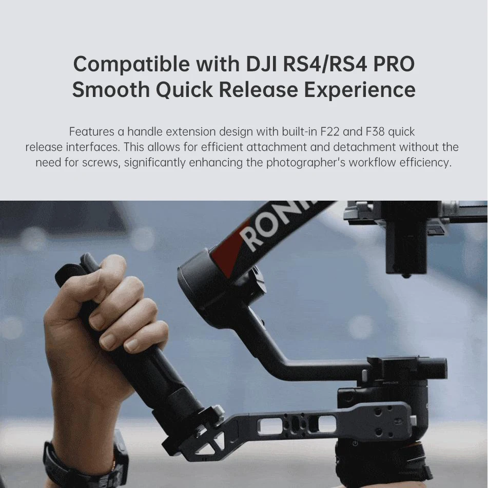 FALCAM F22 Empuñadura de liberación rápida para estabilizador L Interfaz de expansión múltiple para disparo de ángulo bajo para DJI RS4 Pro