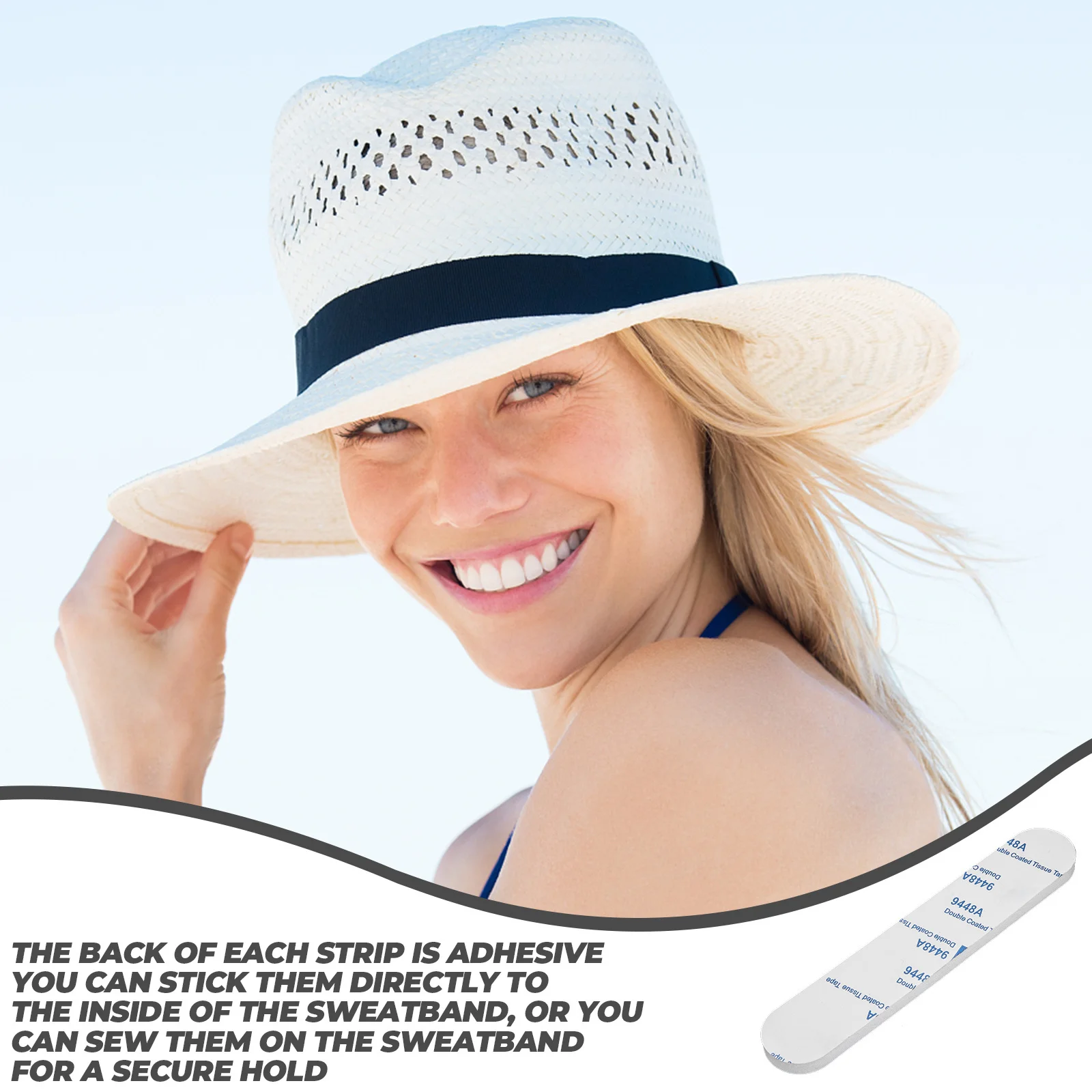 

30Pcs Hat Sweat Protector Lightweight Eva Liner Pads for Adjustable Fit Hats Band Insert Reducer Sticker Absorbent Pad