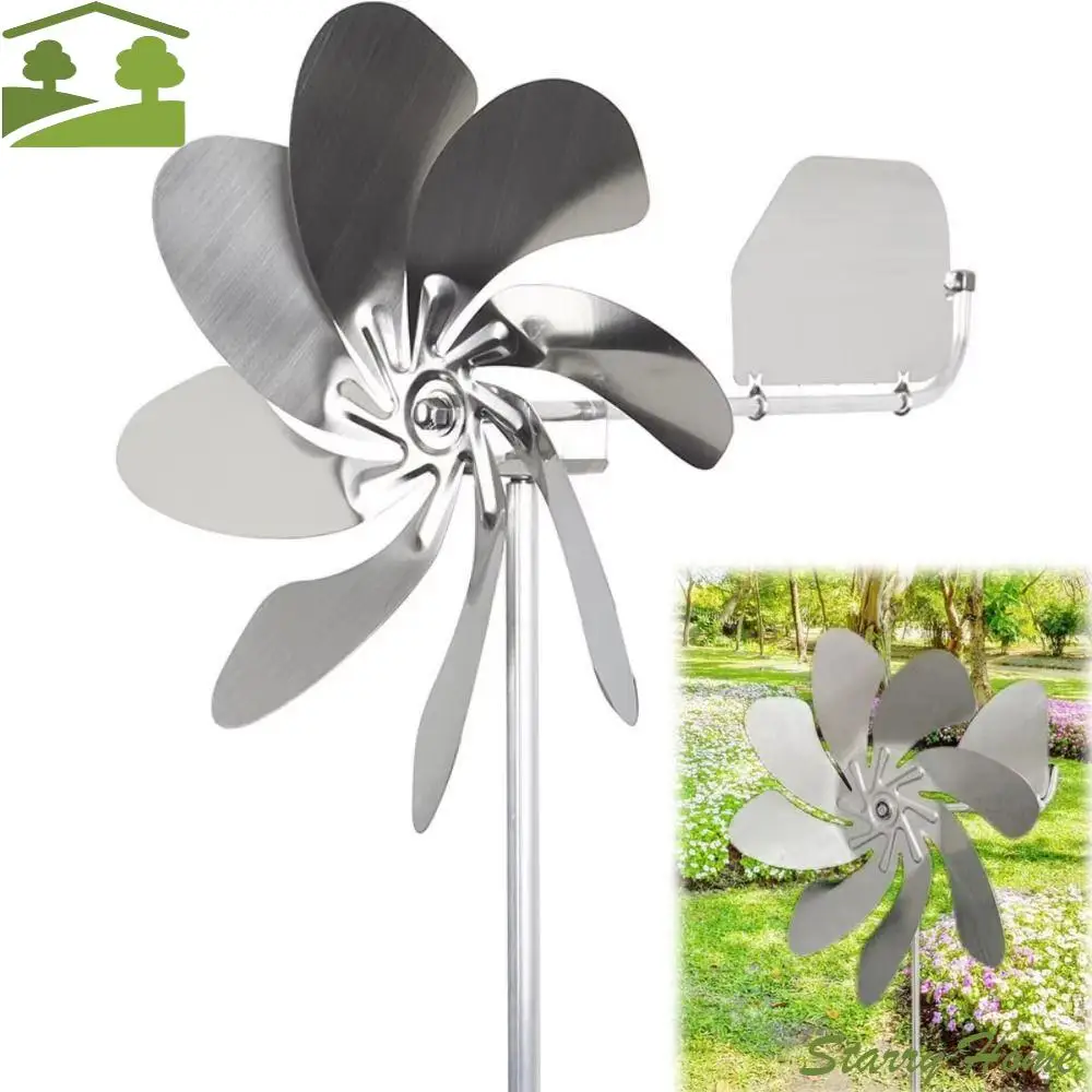 

Removable Stainless Steel Windmill Corrosion Resistance Waterproof Metal Wind Spinner for Yard Ball Bearing Stable Stake