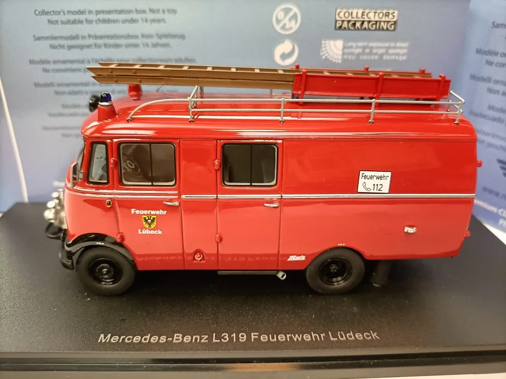 Neo 1:43 For L319 Feuerwehr Ludeck Fire Truck Limited Edition Resin Metal Static Car Model Toy Gift