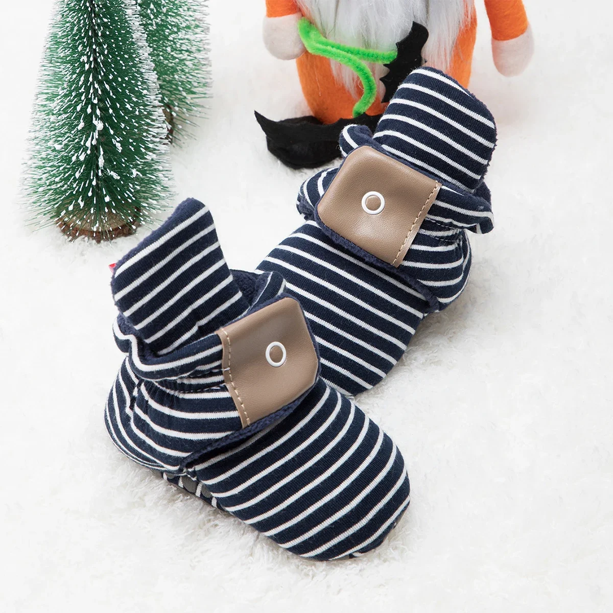 Meckior Winter Baby Socken Booties Flusen Streifen weiche Kleinkind Schuhe erste Wanderer Anti-Rutsch-Baby Baby Mädchen Schuhe Neugeborene