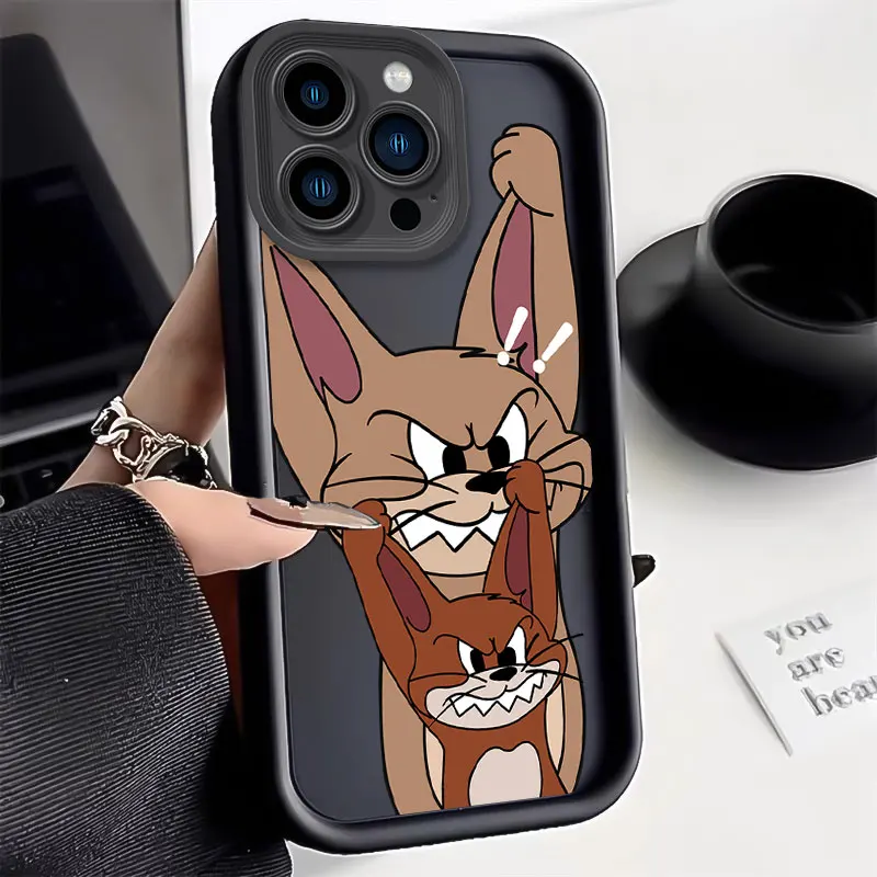 Cartoon Tom and Jerry Funny Phone Case for iPhone 14 15 Pro Max 13 12 11 X XS XR 7 8 Plus SE 2020 Phone Case Shockproof Cover