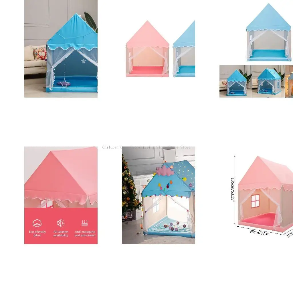 Enfants portables tente pliante tentes enfants bébé jouent maison grandes filles rose blue princesse château room décorations