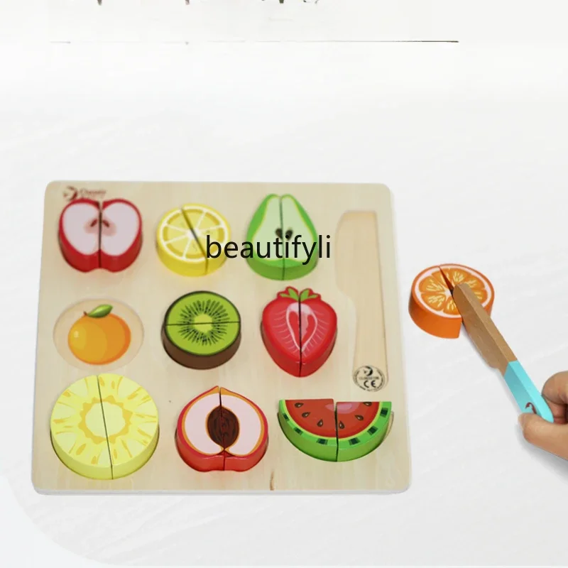 

Fruit and Vegetable Chop Chop Le Wooden Children's Toys Large Combination Set Boy and Girl Baby