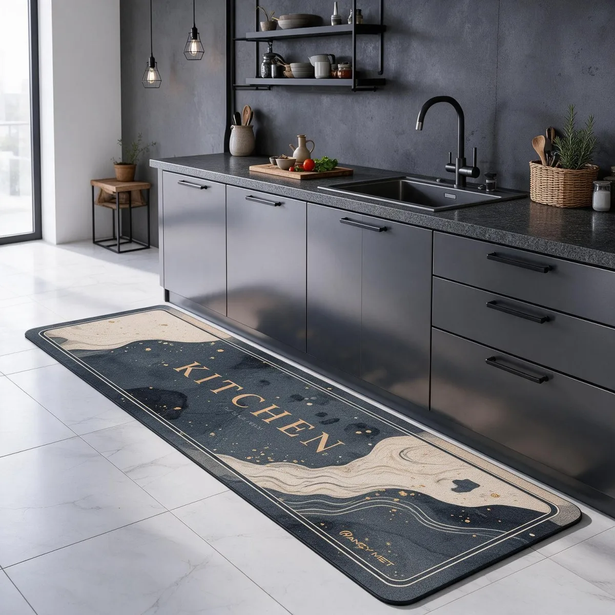 Tappetino da cucina in fango di diatomee, spesso, assorbente e antiscivolo, con fondo in gomma, disponibile in versione lunga o quadrata, ideale per cucina, bagno, toilette, ingresso e sala da pranzo.