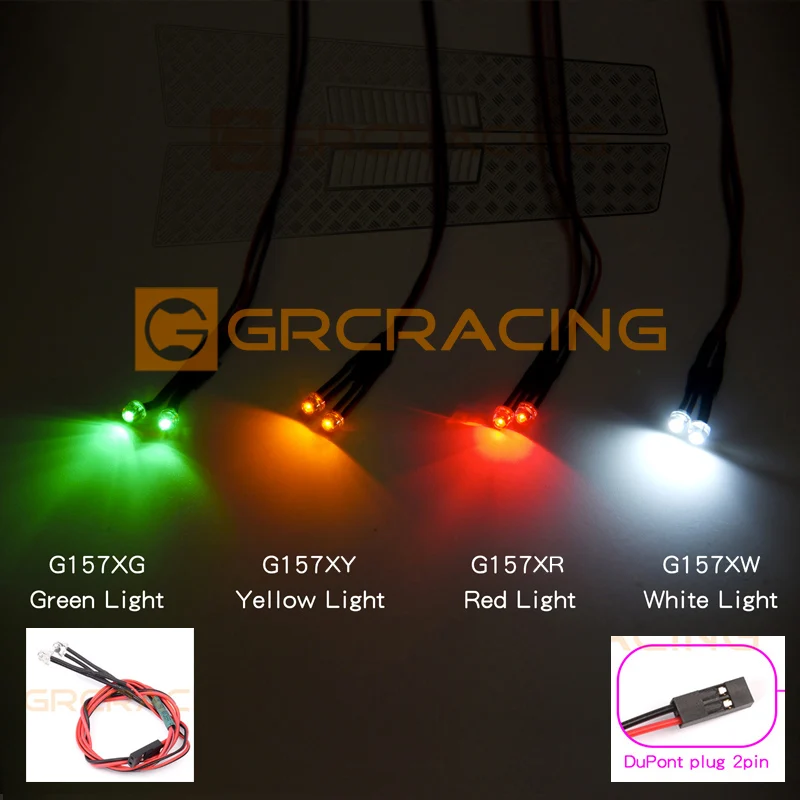 

2pcs LED Lights Yellow Green Red White 3-7.4V for 1/10 RC Crawler Car Traxxas TRX4 Defender AXIAL SCX10 RC4WD D90 TRX6 DIY Parts