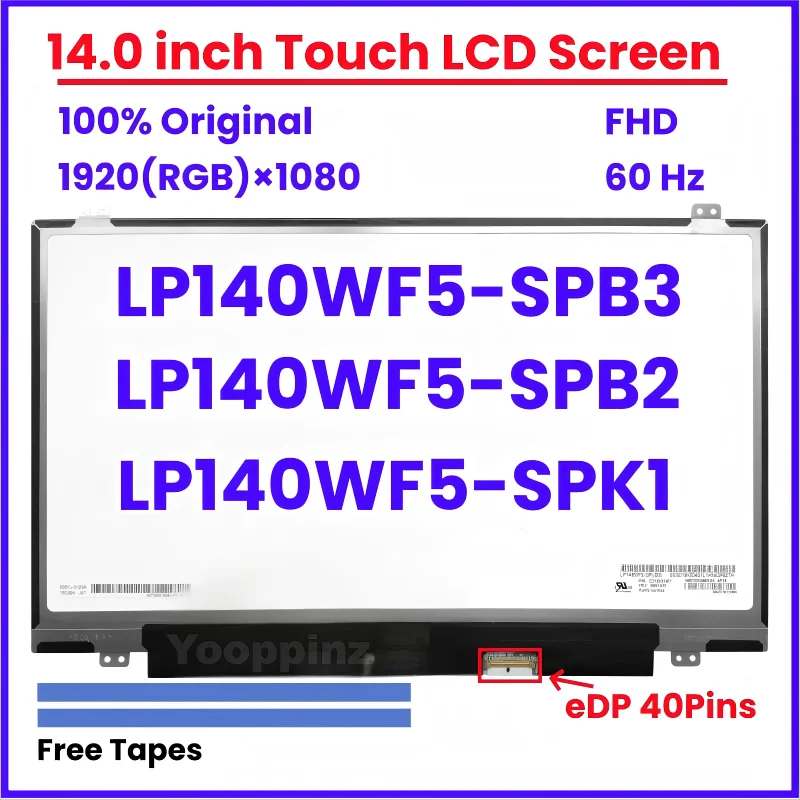 

14 Inch Laptop LCD Screen LP140WF5-SPB3 LP140WF5-SPB2 LP140WF5-SPK1 For Lenovo Thinkpad T460 T460s Touch Display Matrix Panel