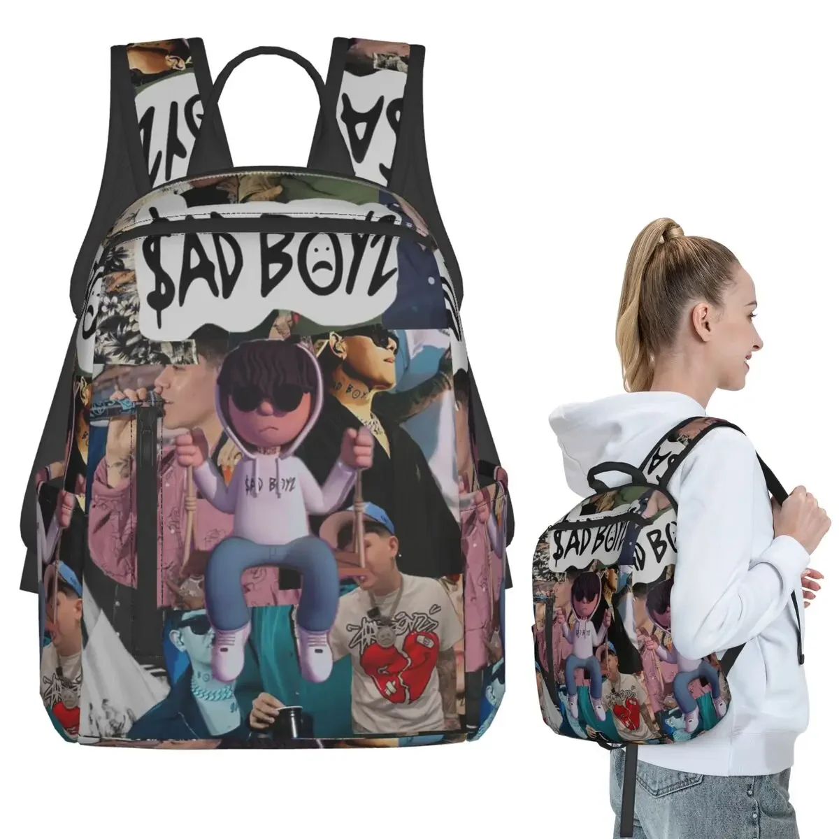 Junior H Merch Sad Boyz Backpack Student BookBag Kids School Bag Laptop Shoulder Bags Men Women
