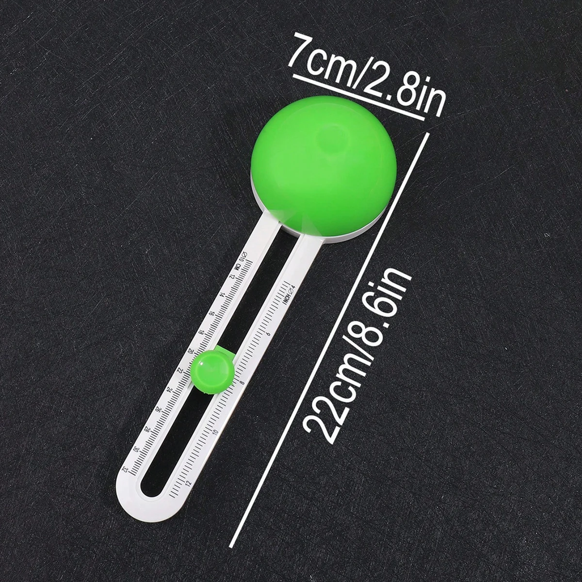 1 taglierina per carta rotonda verde, utensile da taglio manuale che può essere ruotato, biglietto d'auguri fatto a mano, posizionamento in cartone, carta rotonda