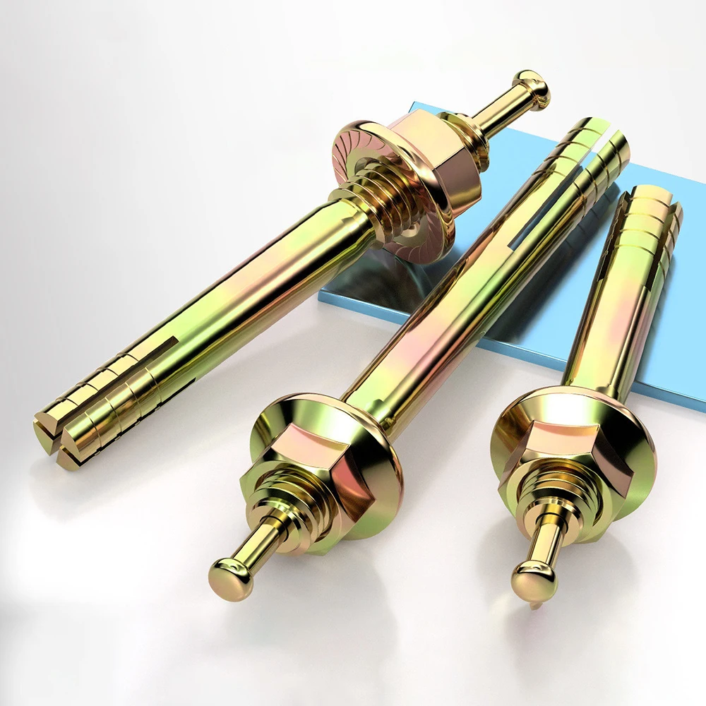 Strike Anchor Hammer Drive Expansion Bolt Yellow Zinc Plated Wall Anchors  Heavy Duty Metal Screw For Concrete Brick Wall Fixing